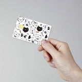 PVC Plastic Waterproof Card Stickers, Self-adhesion Card Skin for Bank Card Decor, Rectangle, Cat Shape, 186.3x137.3mm