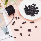 DIY Necklace Making Kits, include Plastic Breakaway Clasps, Round Nylon Braided String Cords, Black, Cord: 2mm, about 10m/roll, 1roll/bag