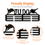 Sports Theme Iron Medal Hanger Holder Display Wall Rack, with Screws, Judo Pattern, 150x400mm