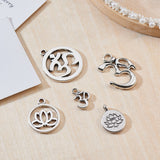 Tibetan Style Alloy Yoga Theme Pendants, Mix Shapes, Mixed Color, 54pcs/set