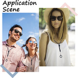 1Pc Adjustable Polyester Neck Lanyard, with 22Pcs 11 Style Silicone Ring Pendant, for Pen, Phone, Badge Holder, Black