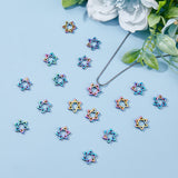 Alloy Beads, Star of David, Rainbow Color, 15x13x2.5mm, Hole: 0.9mm, 30pcs/box