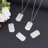 304 Stainless Steel Pendants, Rectangle, Stamping Blank Tag, Stainless Steel Color, 35x19.5x1mm, Hole: 3mm, 20pcs/box