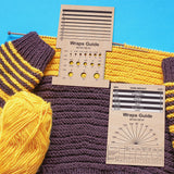 1 Set Rectangle Wooden Wooden Knitting Needle Gauge & Yarn Wrap Guide Board, Wheat, 150x100x5mm, 2pcs/set