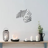 Musical Note Iron Wall Signs, Metal Art Wall Decoration, for Living Room, Home, Office, Garden, Kitchen, Hotel, Balcony, Matte Platinum Color, 181x205x1mm