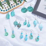 DIY Imitation Gemstone Style Earring Making Kits, include Acrylic & Synthetical Turquoise & Alloy Beads, Brass Earring Hooks, Antique Silver & Platinum