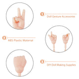 ABS Plastic BJD Doll Gesture Accessories, DIY Doll Making Supplies, PeachPuff, 138x66x5.7mm, Hand: 22~29x10.5~15mm, 14pcs/set