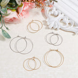 Vacuum Plating 316L Surgical Stainless Steel Hoop Earring Findings, Wine Glass Charms Findings, Golden & Stainless Steel Color, 25x0.7~0.8mm, 35x0.8mm, 60pcs/box
