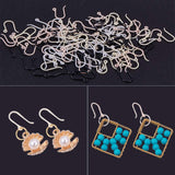 Plastic Earring Hooks, with Horizontal Loop, Mixed Color, 11x9x0.6mm, 22 Gauge, Hole: 0.5mm, 30pcs/color, 120pcs/box