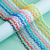 40 Strands 10 Colors Opaque Acrylic Cable Chains, Horse Eye, Mixed Color, 13x8x2mm, 18.5 inch~19.29 inch(47~49cm)/strand, 4 Strands/color