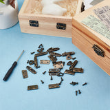 20 Sets Iron Lock Catch Clasps, Jewelry Box Latch Hasp Lock Clasps, with 40 Sets Butt Hinges Connectors, Antique Bronze