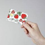 PVC Plastic Waterproof Card Stickers, Self-adhesion Card Skin for Bank Card Decor, Rectangle, Strawberry, 186.3x137.3mm