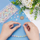 360Pcs 12 Colors Transparent Acrylic Beads, Frosted, Bead in Bead, Flower, Mixed Color, 12x12.5x6mm, Hole: 2.5mm, 30pcs/color