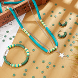 10 Strands Flat Round Handmade Polymer Clay Beads, Disc Heishi Beads for Hawaiian Earring Bracelet Necklace Jewelry Making, Dark Sea Green, 6x1mm, Hole: 2mm, 10strand