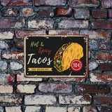 Vintage Metal Iron Tin Sign Poster, Wall Decor for Bars, Restaurants, Cafes Pubs, Vertical Rectangle, Mexican Taco, Food Pattern, 300x200x0.5mm, Hole: 5x5mm