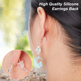 150Pcs Silicone Full Cover Ear Nuts, Earring Backs, for Stud Earring Making, Clear, 10x6x6mm, Hole: 0.7mm