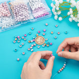 490Pcs 7 Style Spray Painted Acrylic Beads, Matte Style, Round, Mixed Color, 6mm, Hole: 1.5mm, 70pcs/color