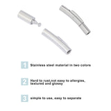 Column 304 Stainless Steel Bayonet Necklace Clasps, Stainless Steel Color, 25x5x4mm, Hole: 2mm, 6pcs/box