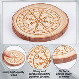 Rustic Wood Slice Pendumlum Boards, Pentagram & Leaf Pattern Pendumlum Boards, Chakra Theme, 80~120x9mm