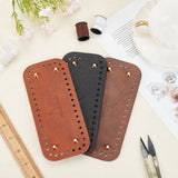 3Pcs 3 Colors PU Leather Bag Underframe, Rectangle with Round Corner & Alloy Brads, Bag Replacement Accessories, Mixed Color, 8x18.1x1.05cm, Hole: 5mm