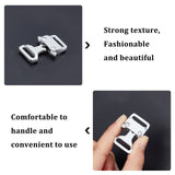 Alloy Side Release Buckles, Survival Bracelet Clasps, with Alloy Findings, Matte Platinum Color, 28x27.5x6.5mm, Hole: 3.5x16mm, about 4pcs/box