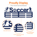 Fashion Iron Medal Hanger Holder Display Wall Rack, with Screws, Sports Theme, Football Pattern, 150x400mm