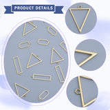30Pcs 3 Styles Alloy Open Back Bezel Pendants, For DIY UV Resin, Epoxy Resin, Pressed Flower Jewelry, Light Gold, 25~38x11~27.5x1.5~2mm, Hole: 1.5~2.5mm, 10pcs/style