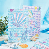 12Pcs 4 Styles Ocean Themed Paper Bags, with Stickers, Rectangle, Sea Animals, Finished Product: 12x8x22cm, 3pcs/style