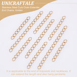 100Pcs 2 Style 304 Stainless Steel Curb Chain Extender, End Chains, Golden, 25~53x3~4mm, 50Pcs/style