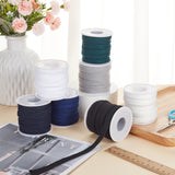 7 Bundles 7 Styles Flat Polycotton Hollow Cord, Shoeslace Making, Clothes Accessories, Mixed Color, 10mm, about 10.94 Yards(10m)/Bundle, 1 color/bundle