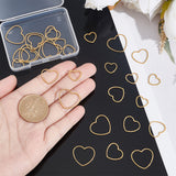 30Pcs 3 Style 304 Stainless Steel Linking Rings, Heart, Golden, 10.5~18x12~19.5x1mm, 10pcs/style