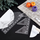 2Pcs 2 Style Acrylic Quilting Rulers, Triangle Templates, Transparent Patchwork Sewing Cutting Craft Ruler DIY Tools, Clear, 12~13x25.5~26x0.3cm, 1pc/style