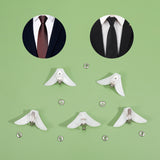 Iron Tie Clips, with Plastic Fixed Collar, White, 30x54x19mm, 2 bags/set