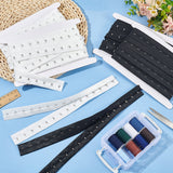 10 Yards 2 Colors 1 Rows 1 Hooks Polyester Bra Extender Iron Clasps, Elastic Bra Band Extenders Intimates Accessories, Mixed Color, 28x1.8~3.5mm, 5 yards/color