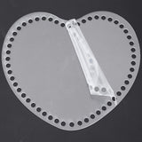 Transparent Acrylic Basket Bottoms, Crochet Basket Base, for Basket Weaving Supplies and Home Decor Craft, Heart, Clear, 185x187x2mm, Hole: 6mm