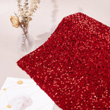 Stretch Sequin Polyester Fabric, for Dress Performance Stage, Rectangle, Dark Red, 125~150x0.5cm