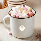 8 Sheets Plastic Waterproof Self-Adhesive Picture Stickers, Round Dot Cartoon Decals for Kid's Art Craft, Cross, 150x150mm, Sticker: 25mm