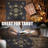 1Pc Round Eco-friendly Rubber Pendulum Altar Mats, Starry Sky Rubber Pad for Divination, 1Pc Non-woven Square Altar Tarot Tablecloth, 1Pc Velvet Jewelry Bags, Tarot Card, Mixed Patterns