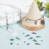 24Pcs 4 Style 304 Stainless Steel Pendants, Spike/Cone Charm, Rainbow Color, 6.5~13.5x3~7mm, Hole: 1.8~2mm, 6pcs/style