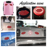 Lip Shape Glass Rhinestone Car Stickers, for Decorate Cars Bumper Window Laptops Luggage, Siam, 64x30x1.5mm, 4pcs/box