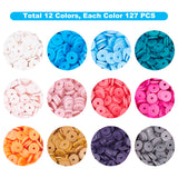 DIY Heishi Bead Stretch Bracelets Making Kits, include Handmade Polymer Clay Beads and Elastic Thread, Mixed Color, Beads: 8x0.5~1mm, Hole: 2mm, about 2424pcs/set, Thread: 0.8mm, about 10m/roll, 1roll/set