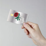 PVC Plastic Waterproof Card Stickers, Self-adhesion Card Skin for Bank Card Decor, Rectangle, June Rose, 186.3x137.3mm