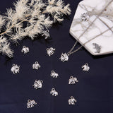 Tibetan Style Alloy Pendants, Elephant, Antique Silver, 7.4x7.2x1.7cm