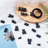 60Pcs 3 Style Resin Cabochons, Bear, Black, 20pcs/style