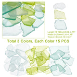 45Pcs 3 Colors Ocean Series Glass Cabochons, Nuggets, Mixed Color, 16~80x5~35x3.5~mm, 15pcs/color