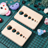 Wood Safety Eye Insertion Tool for Toy Making, Rectangle, 140x100x14mm, Hole: 5.5mm and 9mm and 14.5mm and 19.5mm and 24.5mm and 29.5mm