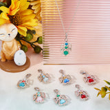 Alloy Pendants, with Glass Beads and Lobster Claw Clasp, Angel, Mixed Color, 33x19.5mm