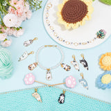 15Pcs DIY Knitting Tool Kits, including Cat Alloy Enamel Pendant Stitch Markers, Acrylic Beaded Knitting Row Counter Chains, Paw Print Silicone Knitting Needle Stoppers, Mixed Color, 2.35~23.8cm