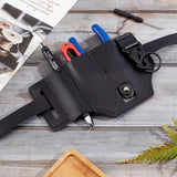 Imitation Leather Waist Pack, with Alloy Clasps, for Camping, Outdoor Survival, Black, 130.5x178x12mm
