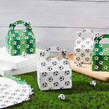 16Pcs 2 Colors Football Pattern Kraft Paper Candy Boxes, Mixed Color, Finish Product: 8x6x11cm, 8pcs/color
